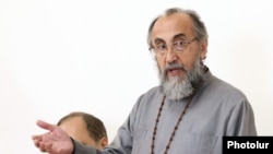 Armenia - Archbishop Mikael Ajapahian speaks during his trial in Yerevan, 23 September, 2025.