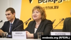 Лілія Ананіч на адкрыцьці прэс-цэнтру кісялёўскага «Sputnik Беларусь» у Менску.