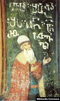 Изображение Шота Руставели на древней фреске. Иерусалим