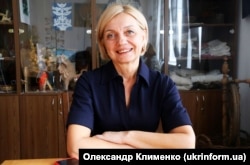 Уповноважена із захисту державної мови Олена Івановська під час інтерв’ю «Укрінформ». Київ, 17 липня 2025 року