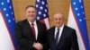 AQSh Davlat kotibi Maykl Pompeo O‘zbekiston Respublikasi tashqi ishlar vaziri Abdulaziz Komilov bilan. Toshkent, 2020, 3 fevral.