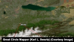 Тамчы жана Каракол аба майдандарынан токтоп калган түз аба каттамдардын картасы.