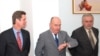 The American, French and Russian co-chairs of the OSCE Minsk Group pictured before a meeting with Armenian President Serzh Sarkisian on April 21, 2009.