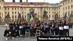 Акція українських студентів у центрі Праги, 11 квітня 2019 року