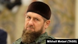 Глава Чечни Рамзан Кадыров во время российско-эмиратских переговоров в ОАЭ, 15 октября 2019 года