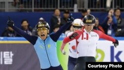 Казахстанский шорт-трекист Нурберген Жумагазиев.