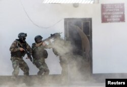 Во время учений "Антитеррор", Кыргызстан