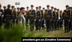 Президент України Володимир Зеленський під час урочистостей з нагоди Дня Державного прапора України. Київ, 23 серпня 2022 року