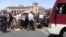 Armenia -- Workers of Nairit chemical plant demonstrate in Yerevan, 4Jun2015
