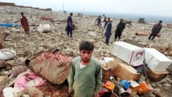 آسیب دیده های سیلاب در شهر چاریکار مرکز ولایت پروان