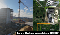 Pamje arkivore të parcelës kadastrale mbi të cilën është ndërtuar ndërtesa dhe për të cilën investitori nuk ka marrë leje ndërtimi. Rrëshqitja e dheut më 2 dhjetor ndodhi disa metra larg ndërtesës fqinje.