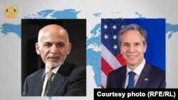 محمد اشرف غنی رئیس جمهور افغانستان و انتونی بلینکن وزیر خارجه امریکا