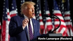 Դոնալդ Թրամփը հանրապետականների Ազգային համագումարում իր ելույթում հայտարարում է ԱՄՆ նախագահի թեկնածությունը ստանձնելու մասին, Սպիտակ տուն, Վաշինգտոն, 27-ը օգոստոսի, 2020թ.