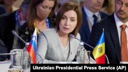 Молдованын президенти Майя Санду Киевдеги жыйында, 23-август 2021-жыл. 