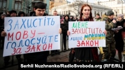 Демонстрация у Рады в защиту закона