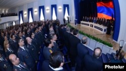 Armenia - Senior police officers and government officials mark Police Day at a meeting in Yerevan, 16JApr2014.