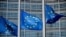 Belgium - European Union flags fly outside the European Commission headquarters in Brussels, March 1, 2023.