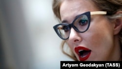 Ксения Собчак в здании ЦИК России, 31 января 2018 г.