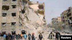 Алеппо  шаарынын талкаланган району. 18-январь, 2013-жыл. 