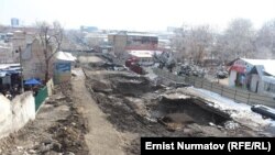 Строительство моста в Оше.