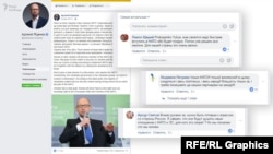 Схвальні коментарі під дописами Яценюка