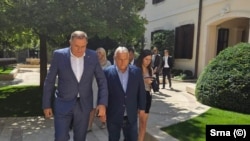 Kryeministri i Hungarisë, Viktor Orban, takohet me liderin serb të Bosnjës, Millorad Dodik, në Budapest, 5 gusht.