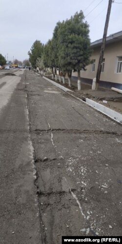 В Джизаке к приезду президента асфальтируют разбитые дороги.
