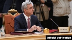 Բելառուս - Հայաստանի նախագահ Սերժ Սարգսյանը ԱՊՀ-ի գագաթնաժողովում, Մինսկ, 10-ը հոկտեմբերի, 2014թ․