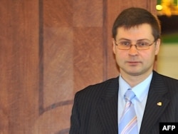 Премьер-министр Латвии Валдис Домбровскис. Рига, 26 февраля 2009 года.