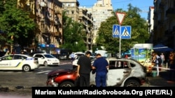 Місце загибелі Павла Шеремета, Київ, 20 липня 2016 року 