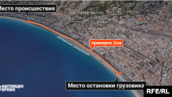 Участок набережной в Ницце, где 14 июля была совершена атака.
