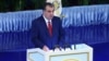 Tajik President Emomali Rahmon delivers his annual speech to the Tajik parliament on April 26.