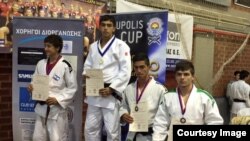 Tajikistan,Dushanbe city,Yosin Nematov, tajik young judist won international competation in Athina,25May2015