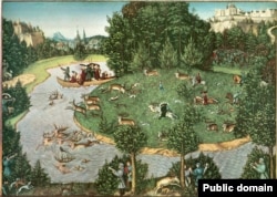 Люкас Кранах Старэйшы. «Паляванне на аленя курфюрста Фрыдрыха Мудрага» (1529)