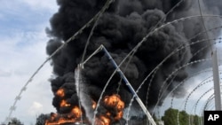 Ռուսաստան - Անօդաչուի հարվածին հաջորդած հրդեհ Վորոնեժի մարզում, արխիվ