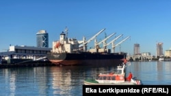 Georgia -- A view of the port of Batumi.