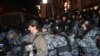 Russian security forces deploy amid opposition and Nashi demonstrations on Moscow's Triumph Square late on December 6.