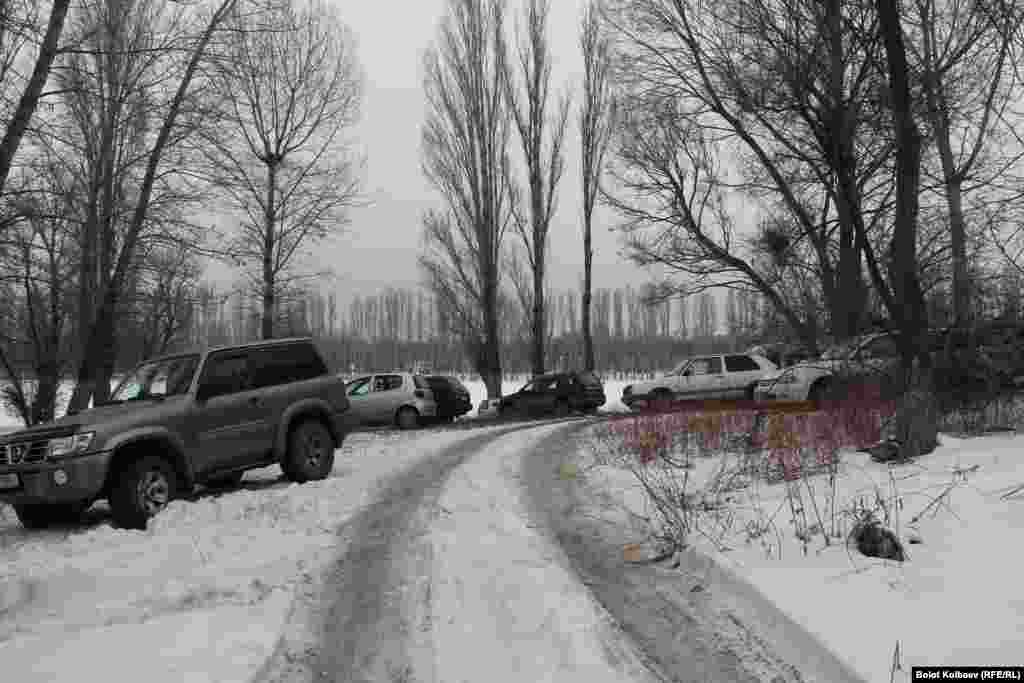 На берегу водохранилища из-за большого числа желающих порыбачить образовалась стихийная парковка.