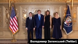 США, Нью-Йорк, 25 вересня 2019 року. Президент і перша леді України Володимир Зеленський і Олена Зеленська разом з президентом і першою леді США Дональдом Трампом і Меланією Трамп