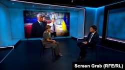 Інтерв'ю європейського редактора Радіо Свобода Рікарда Йозвяка з міністеркою закордонних справ Латвії Байбою Браже, Прага, 4 липня 2025 року