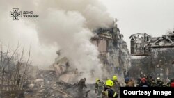 Наслідки російського ракетного удару по Полтаві, архівне фото, лютий 2025 року