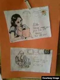 Конверты, в которых пришли ответы на письма, посланные заключенным из Чехии