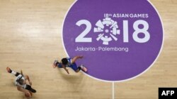 Қазақстан-Тайпей арасындағы  баскетбол матчынан көрініс. Джакарта, 15 тамыз 2018 жыл. 