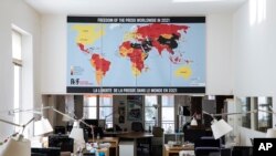 У сядзібе арганізацыі «Рэпартэры без межаў», архіўнае фота 