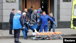 ФСБнын имаратынын алдындагы жардыруу болгондон кийинки жагдай, 31-октябрь 2018-жыл.