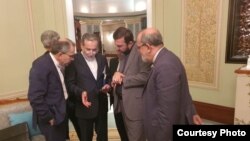 Delegația iraniană pentru negocieri cu Statele Unite la Muscat, Oman, 12 aprilie 2025.