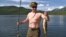 Vladimir Putin was photographed while fishing on a recent break from his presidential duties.