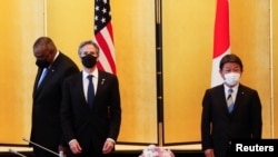 АКШнын мамлекеттик катчысы Энтони Блинкен, коргоо министри Ллойд Остин  жана Жапониянын тышкы иштер министри Тосимицу Мотэги