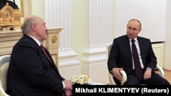 Орусиянын президенти Владимир Путин жана Александр Лукашенко. 22-апрель, 2021-жыл. Москва.  