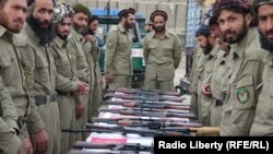 Members of a local police force in Sar-e Pol Province in northern Afghanistan (file photo)